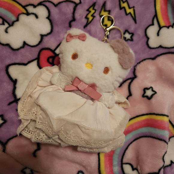 Hello kitty plush keychain spring dress wedding dress sanrio plush keych… - Picture 2 of 3